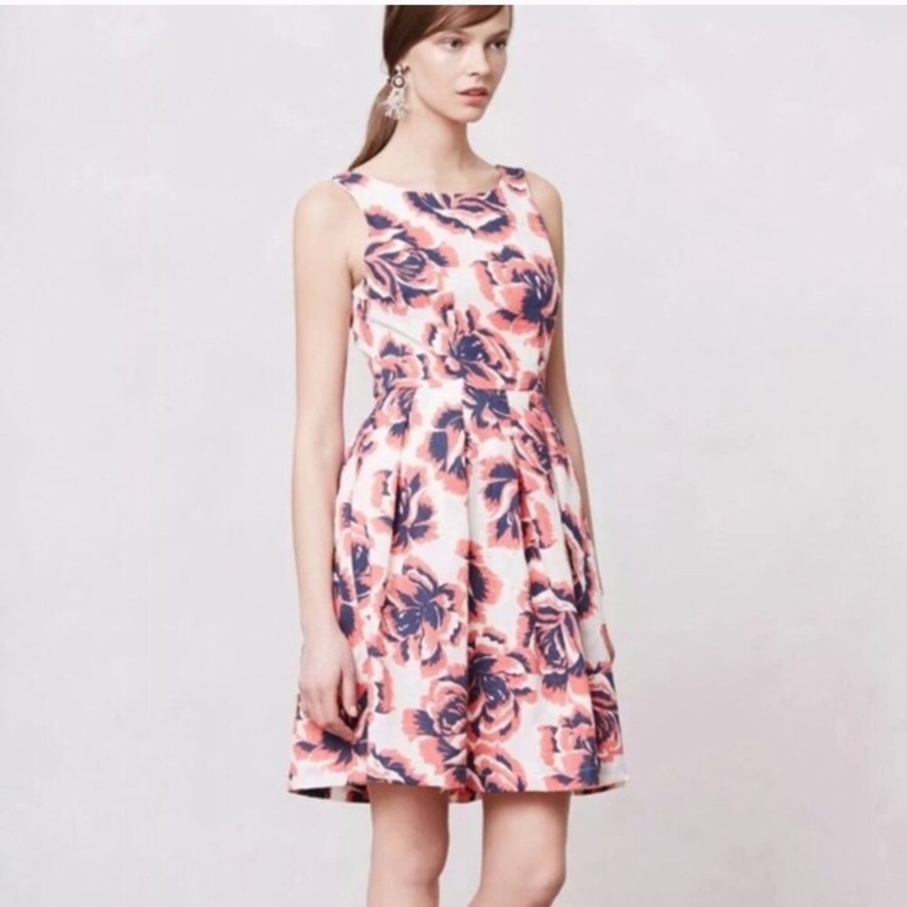 Anthropologie Rosebloom Burnout Dress